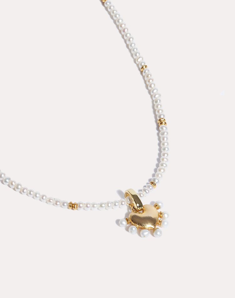 Pearl Heart Necklace Set
